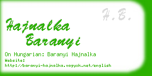 hajnalka baranyi business card